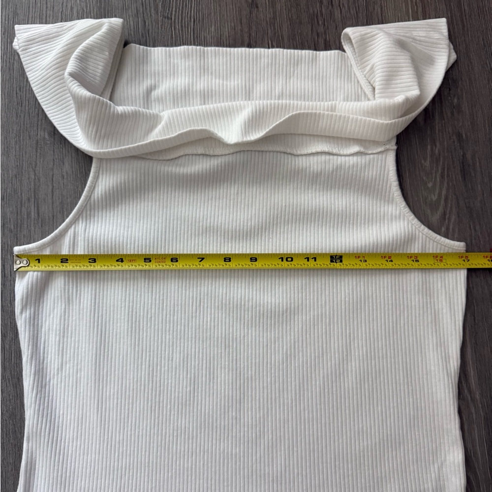 Old Navy White Ribbed Off-Shoulder Blouse - Picture 7 of 9